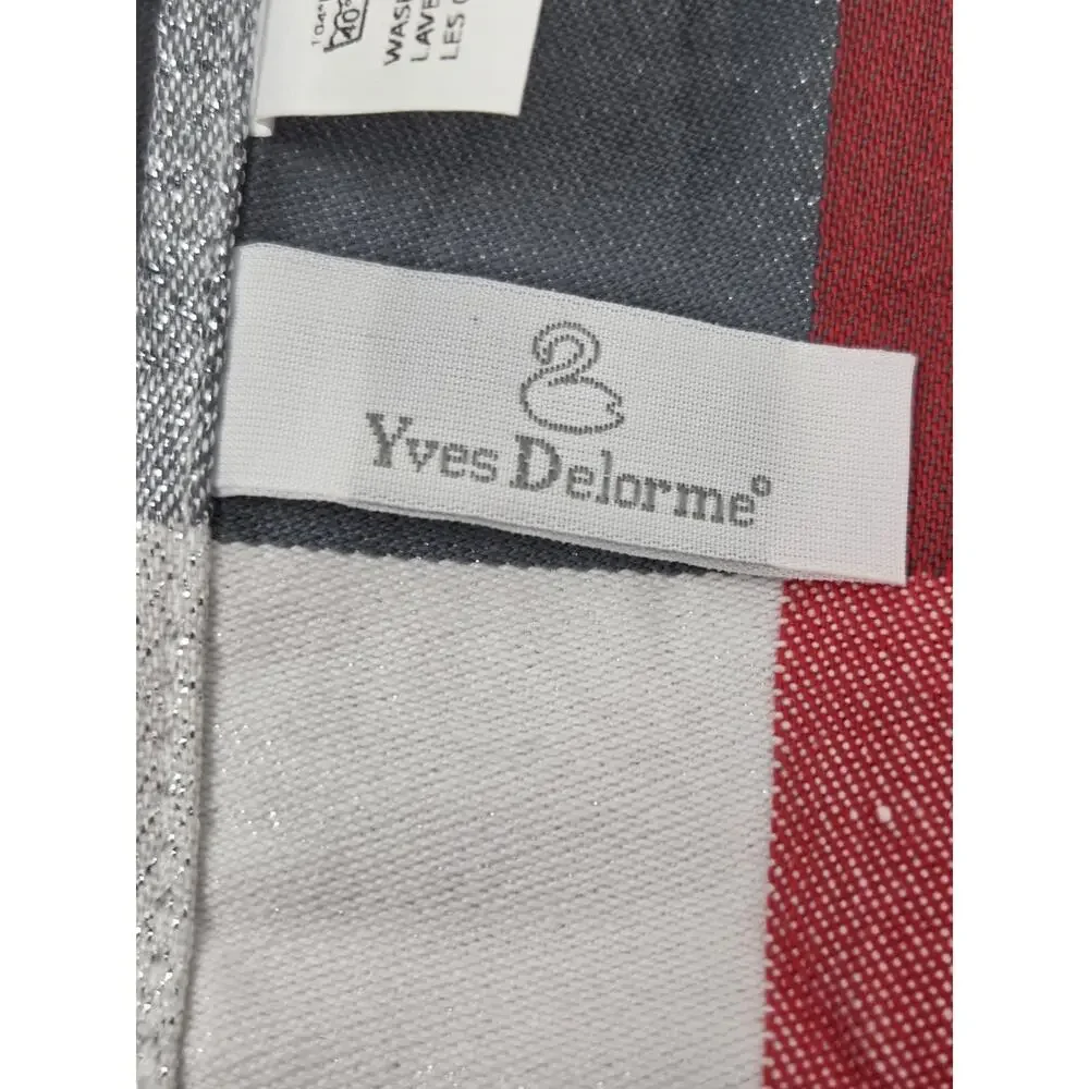 Yves Delorme Paris France Tea Towel Eifel Tower Hand Kitchen Silver Pink Red